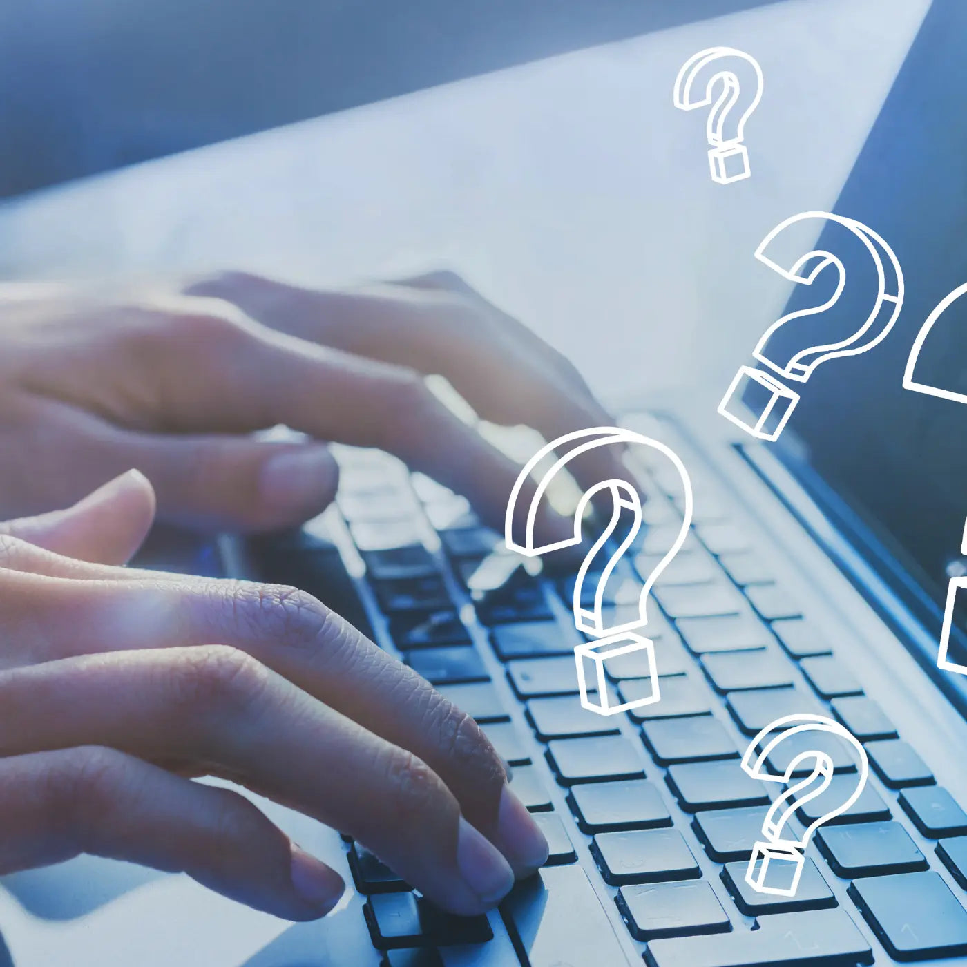 hand on computer typing request bout orthodontics