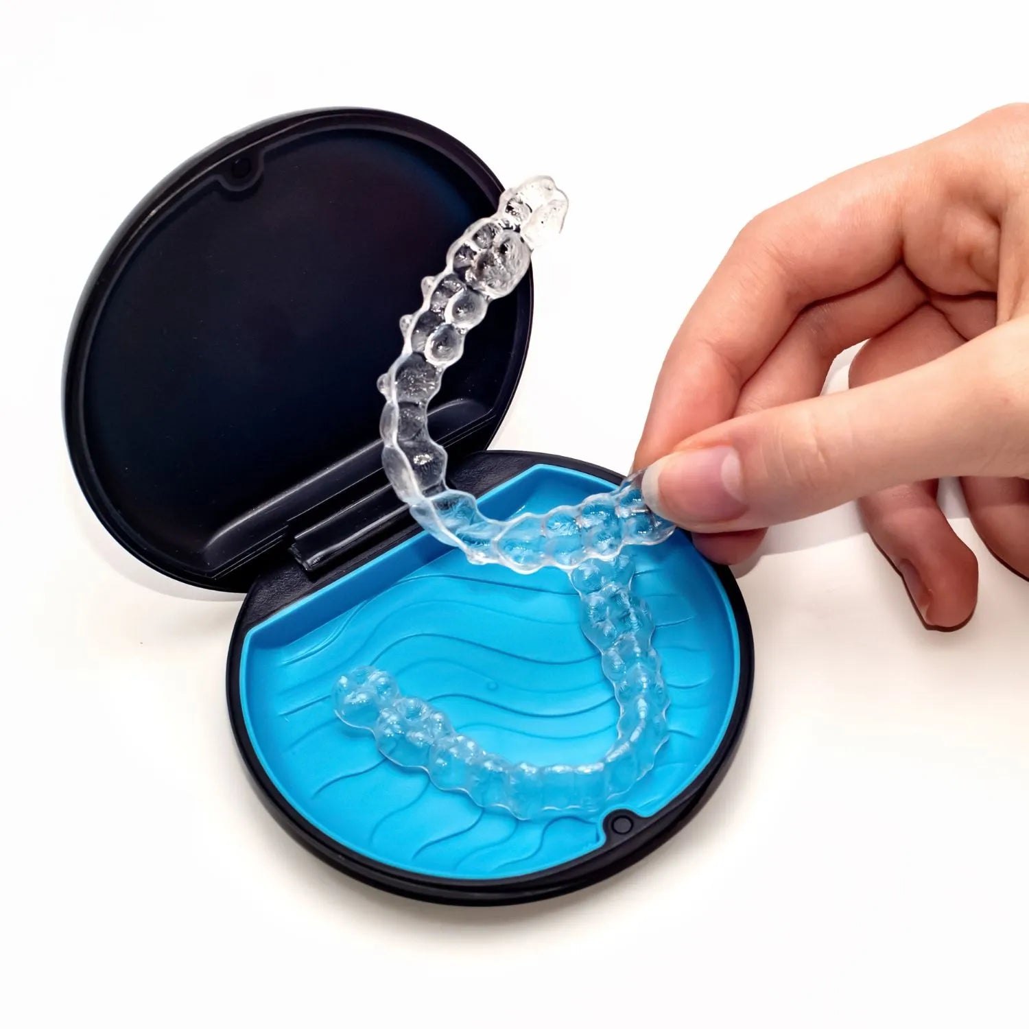 Invisalign tray into a box